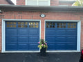 Blue Garage Door and Pillars Renovation - Richmond Hill Property Tranformation