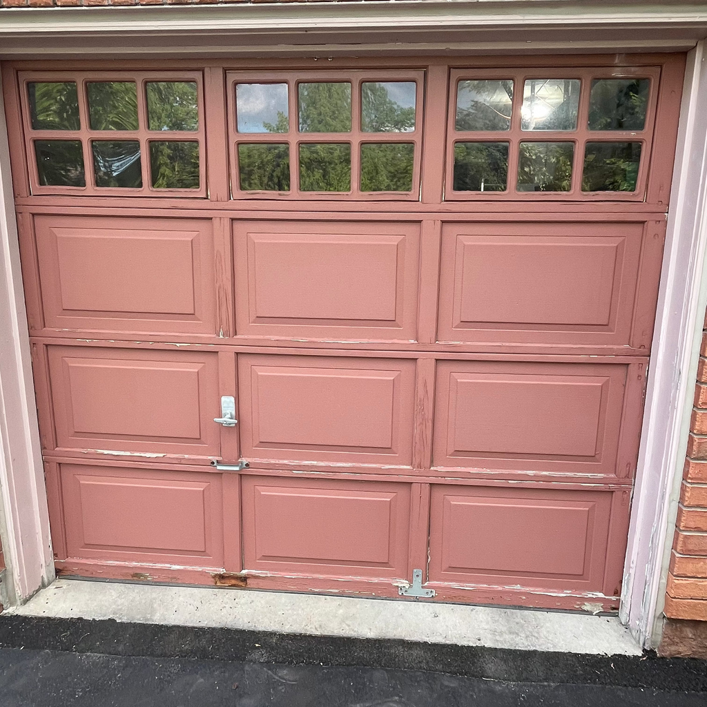 Blue Garage Door and Pillars Renovation - Richmond Hill Property Tranformation