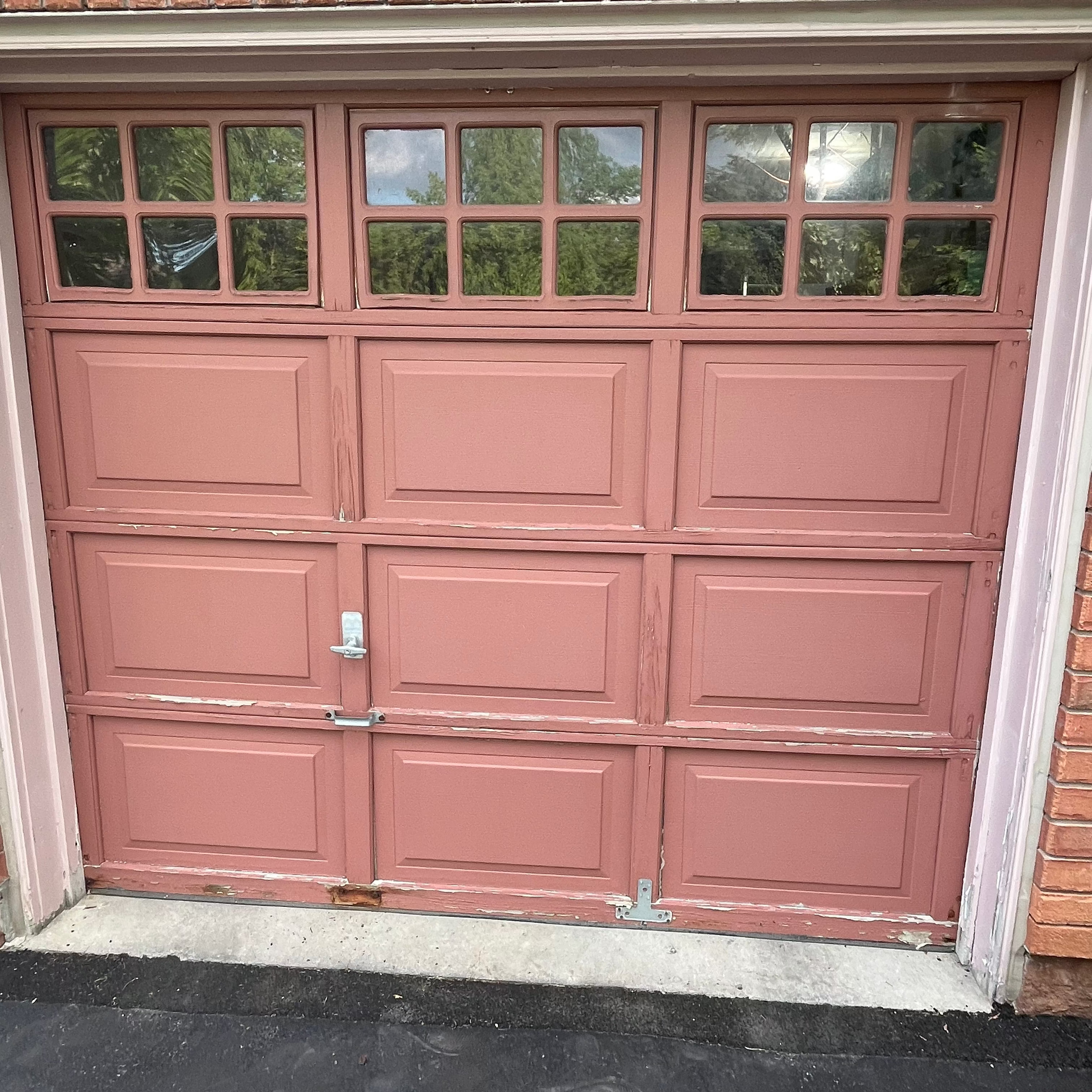 Blue Garage Door and Pillars Renovation - Richmond Hill Property Tranformation