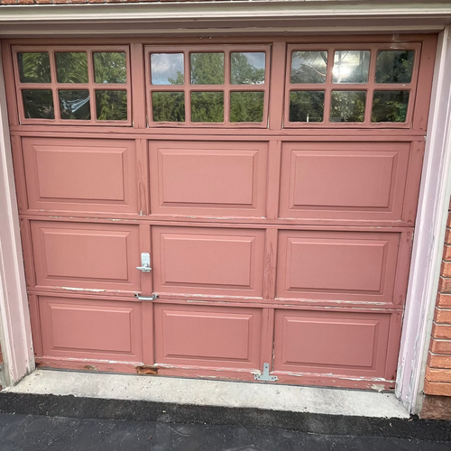 Blue Garage Door and Pillars Renovation - Richmond Hill Property Tranformation